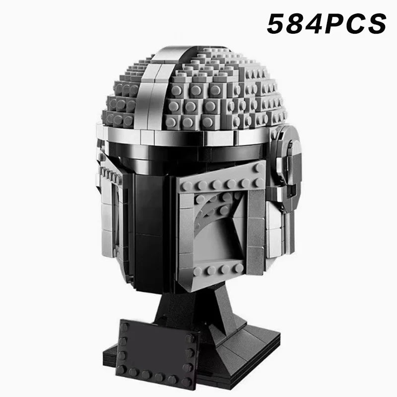 MOC Space Wars Helmet Building Blocks — Stormtrooper & Vader Fighter Model Bricks Toy, Birthday & Xmas Gift for Kids, Home Decor