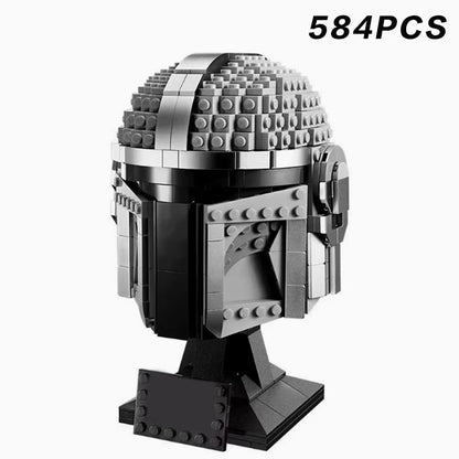 MOC Space Wars Helmet Building Blocks — Stormtrooper & Vader Fighter Model Bricks Toy, Birthday & Xmas Gift for Kids, Home Decor