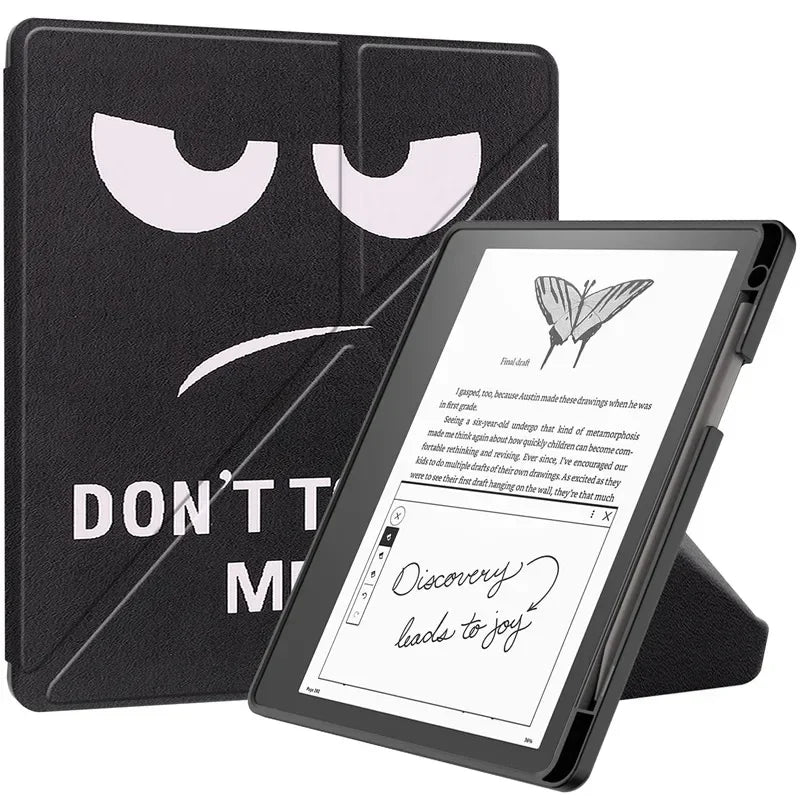 Kindle Scribe 2024 10.2″ Case — PU Leather Multi-Folding Stand with Smart Auto Wake/Sleep and Pencil Holder Ebook Cover