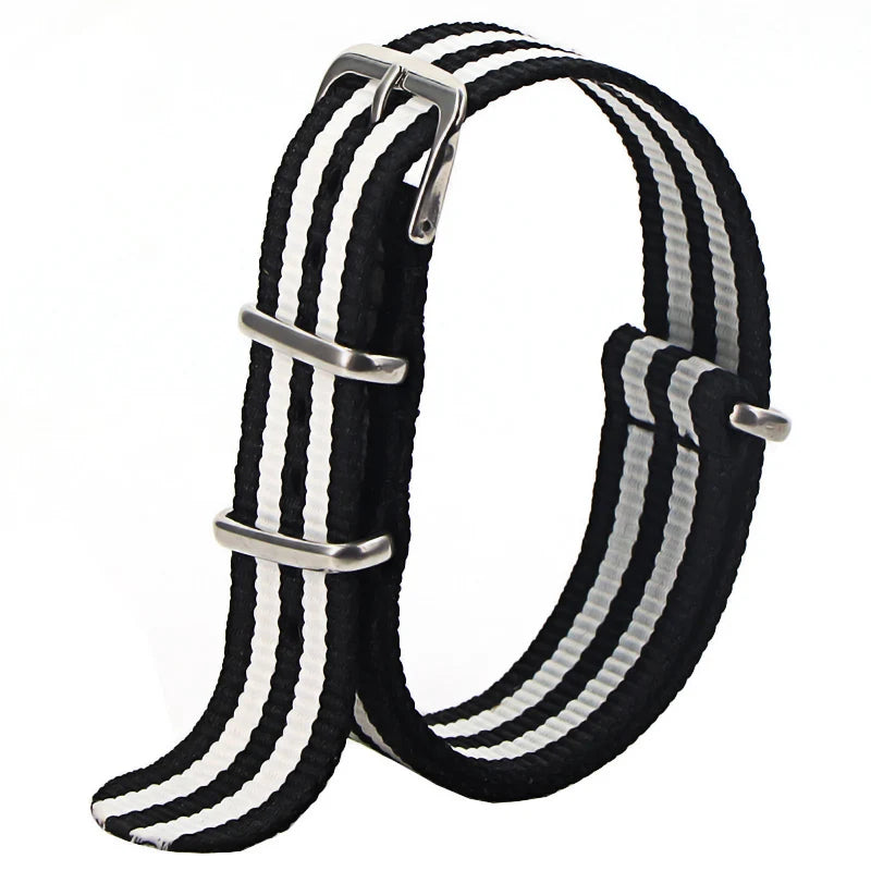 Nylon Watch Strap 16mm 18mm 20mm 22mm — Waterproof Army Sport Watch Band Replacement Belt