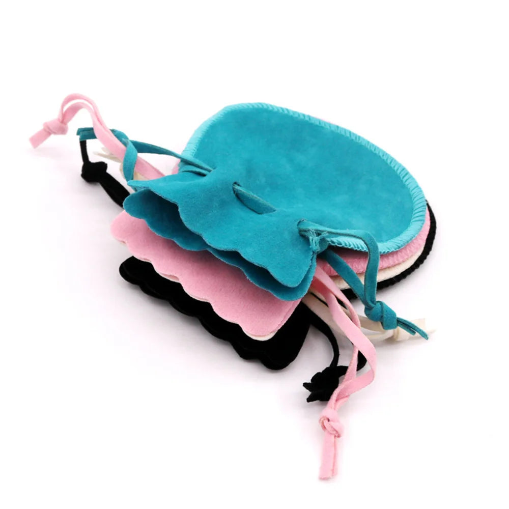 10PCS Small Velvet Jewelry Pouches – Drawstring Bags for Rings, Earrings, Candy, Gift Packaging, Display & Business Supplies