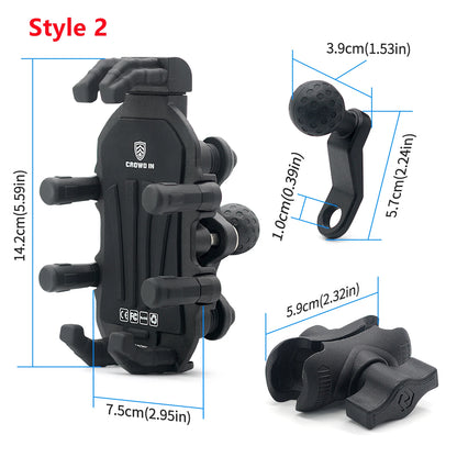 Aluminum Motorcycle Handlebar Phone Holder – Anti-Vibration Navigation & Mirror Mount Stand