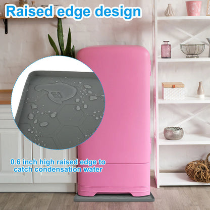 Mini Fridge & Appliance Silicone Mat 60x60cm – Non-Slip Drip Pan with Raised Edges for Floor Protection