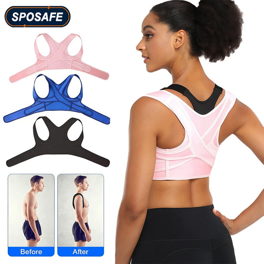 Adjustable Posture Corrector Back Brace – Breathable Upper Back, Neck & Shoulder Support for Clavicle & Lumbar Pain Relief