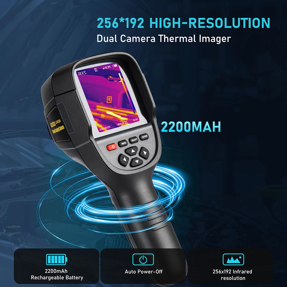 GW256 2024 Thermal Imaging Camera – Handheld Infrared Imager for Water Pipe Leaks & Electrical Power, 256x192 Resolution