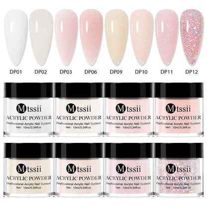 Nail Crystal Powder Kit – Acrylic Liquid Set with Pink & White Powder, Nail Brush for Extension & Carving, Beginner Set