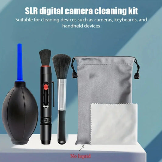 SLR & Mirrorless Camera Cleaning Kit - Suitable for Canon and Nikon, Includes Lens Cloth, Air Blower and Laptop Screen Cleaner