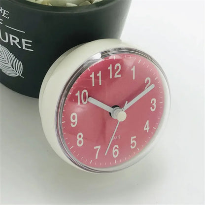 7cm Waterproof Anti-Fog Mini Suction Wall Clock – Quartz Round Shower Clock for Bathroom, Kitchen & Toilet Decor