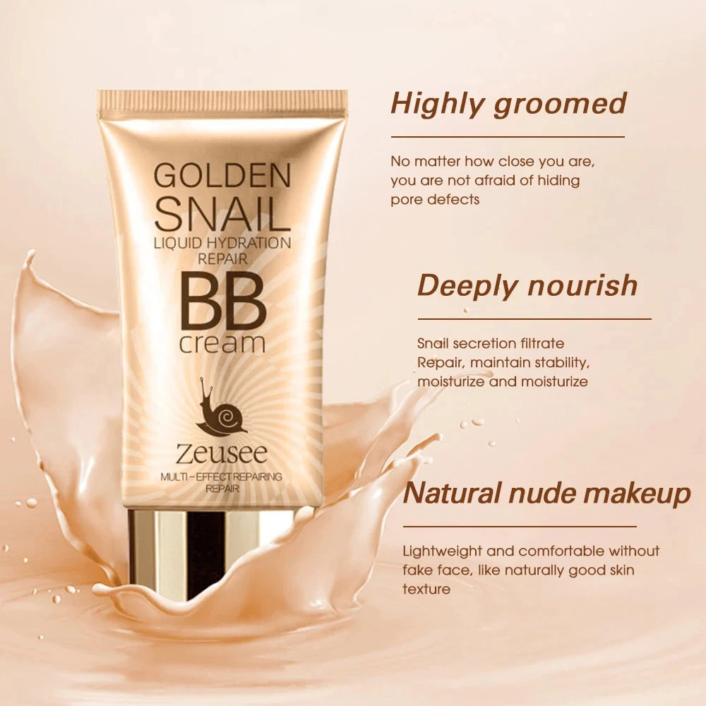 BB Cream Liquid Foundation – Full Coverage Natural Concealer Makeup Base, Long-Lasting Oil Control Face Cosmetics for Women