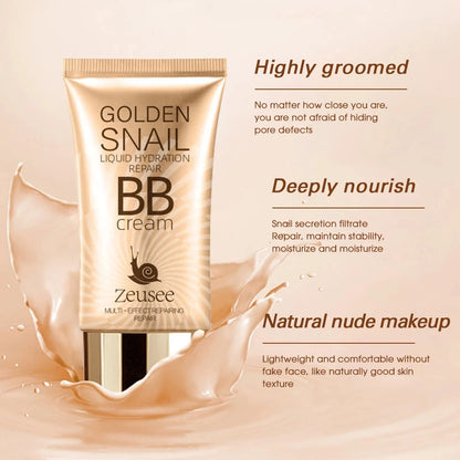 BB Cream Liquid Foundation – Full Coverage Natural Concealer Makeup Base, Long-Lasting Oil Control Face Cosmetics for Women