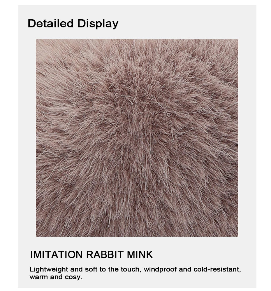 Maikun Thermal Earmuffs for Autumn & Winter - Thickened Cycling Ear Bags Imitation Rabbit Marten Ear Warmers