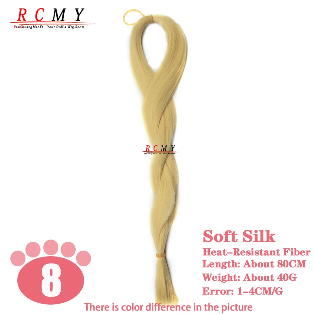 RCMY BJD/SD Doll Wig - Soft Blue Heat-Resistant Silk Synthetic Hair for 1/3, 1/4 & 1/6 Dolls