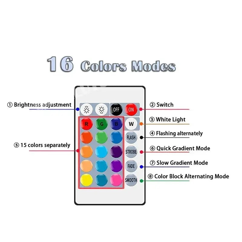 16 Color RGB LED Bulb - E27 Dimmable Smart Atmosphere Lamp with Remote Control