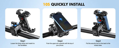 Mountain Bike Phone Holder – Stable, Non-Slip, Rotatable Navigation Mount with Safety Compartment