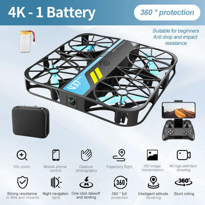 4DRC V37 Mini 8K Drone – Portable 4K HD WiFi FPV Quadcopter with Camera, RC Helicopter Toy & Family Gift
