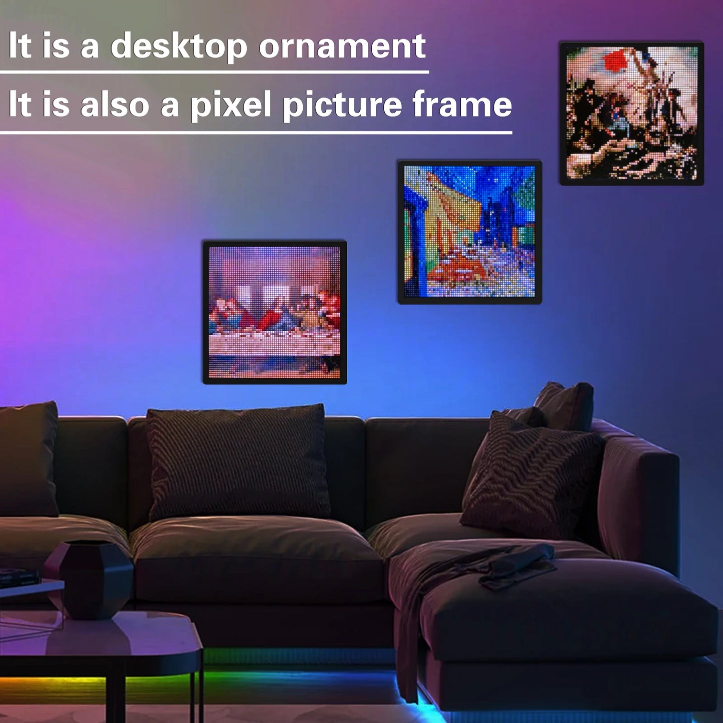 64x64 RGB LED Pixel Matrix Display Panel – Programmable Smart Pixel Art Screen with Bluetooth APP Control Creative LED Sign Board