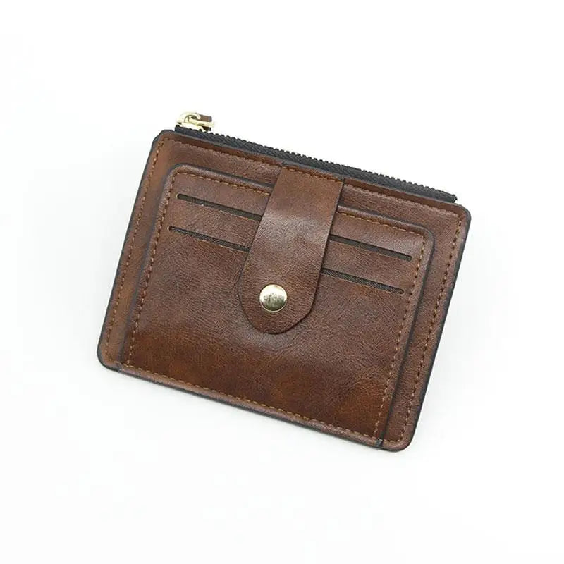 Luxury Slim Leather Wallet for Men — Small Credit & ID Card Holder with Coin Pocket, Designer Purse for Men & Women
