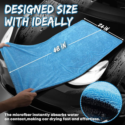1400GSM Double-Sided Microfiber Drying Towel for SUV & Truck – Ultra Absorbent, Scratch-Free Car Drying Cloth with Twisted Yarn Technology
