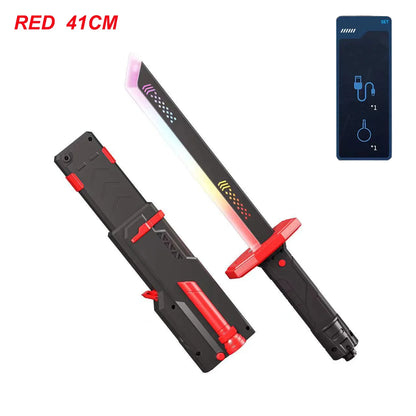 Colorful Glowing Sword Toy - LED Streamer Light Sword with Spark & Smoke Effects for Kids Christmas & Birthday Gifts