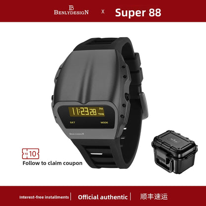Men’s Retro Digital Watch - Waterproof Electronic Wristwatch with Vintage Style