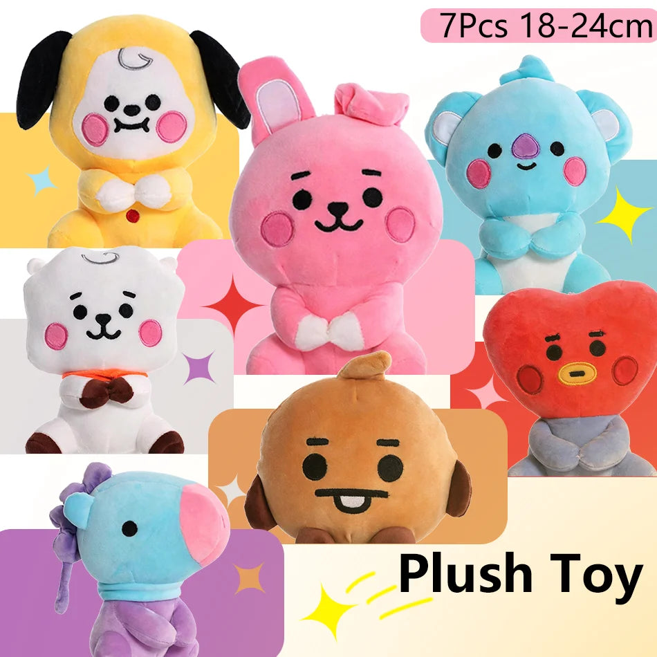 BT21 Cartoon Plush Toy Pendant - Shooky, Mang, Cooky & Tata Keychain, Phone Charm and Backpack Accessory Gift