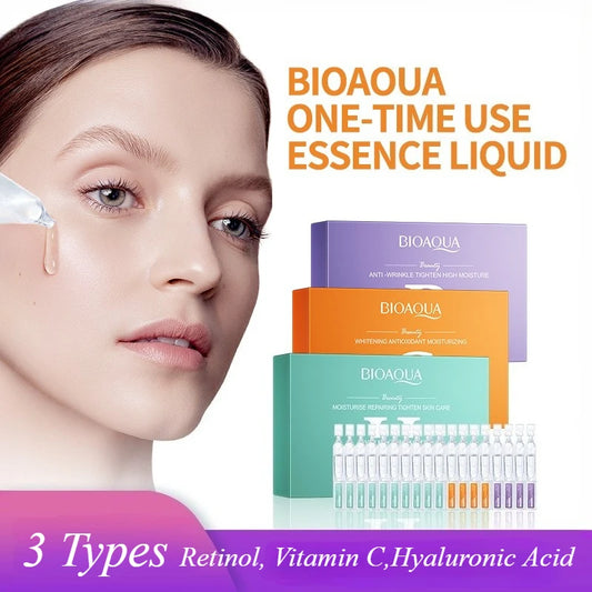 30pcs BIOAQUA Retinol Vitamin C Hyaluronic Acid Serum — Moisturizing, Firming, Hydrating Facial Essence for Skin Care