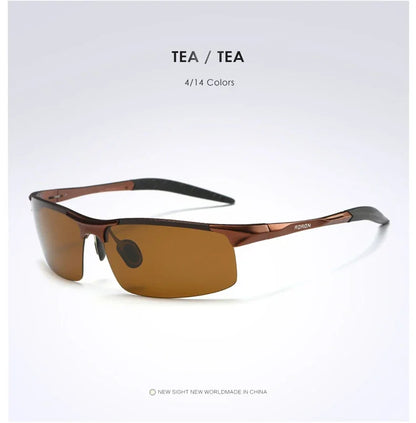 AORON Men’s Driving Sunglasses — Polarized UV400 Anti-Glare Retro Sport Glasses with Aluminum Magnesium Frame