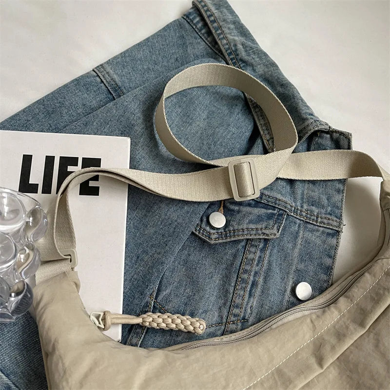 New Nylon Fabric Shoulder Bag – High Capacity Women's Crossbody Messenger Bag, Versatile & Leisure Hobo