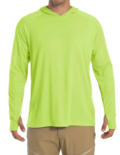 TACVASEN Men's Sun Protection Hoodie T-Shirt – UV-Proof, Lightweight, Breathable Long Sleeve Quick-Dry Top