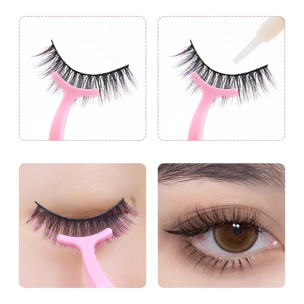 False Eyelash Applicator Tweezer Tool – Professional Plastic Lash Curler & Clip Makeup Accessory (1/30PCS)