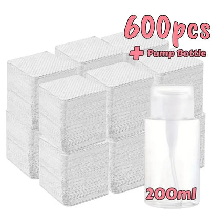 Lint-Free Nail Wipes - Aluminum-Free Gel Cleansing Tissues & Nail Polish Remover Pads for Nail Art Beauty Care