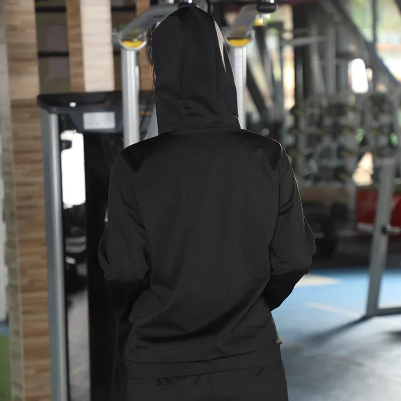 Women's Plus Size Sauna Suit — Gym Clothing Set for Weight Loss, Sweating & Slimming Activewear Tracksuit