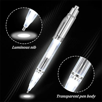 LED DIY Diamond Painting Pen with Light – Illuminated Drill Art Pen Applicator, Bead Lighting Tool & Accessories