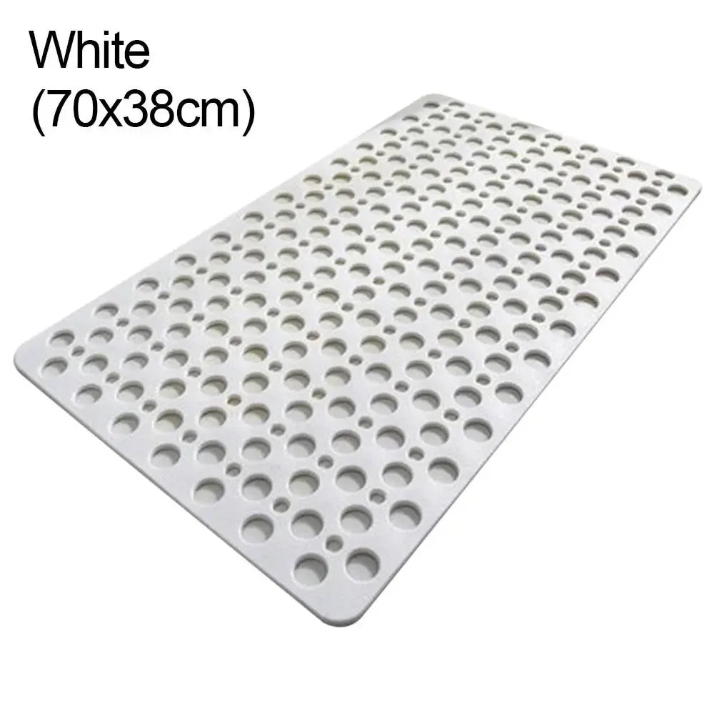 Non-Slip Bath Mat with Drain Holes – Easy Clean Bathtub Mat with Suction Cups for Bathroom Safety