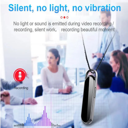 1080P Mini Recorder Camera - Wide-Angle Portable Necklace Audio Video Voice Recorder with 4–128GB Storage Support