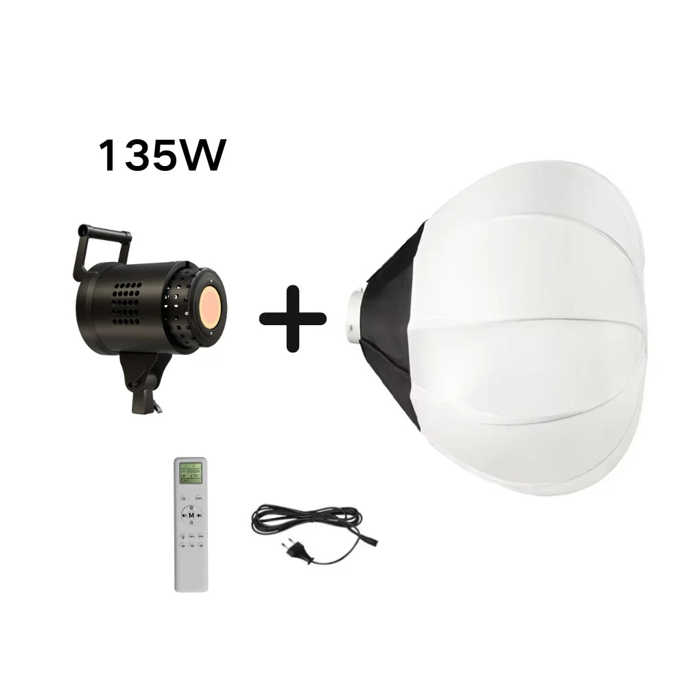 115/135W Bowens LED Photography Studio Light - 220V Daylight-Balanced Video Lamp, 3000–6000K, 3 Colors for Portraits & Studio Shooting