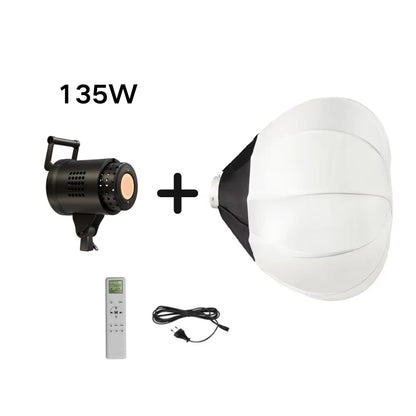 115/135W Bowens LED Photography Studio Light - 220V Daylight-Balanced Video Lamp, 3000–6000K, 3 Colors for Portraits & Studio Shooting