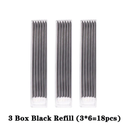 Solid Carpenter Mechanical Pencil – Woodworking Marking Tool with 3 Color Refills, Built-in Sharpener, and Scriber Lead