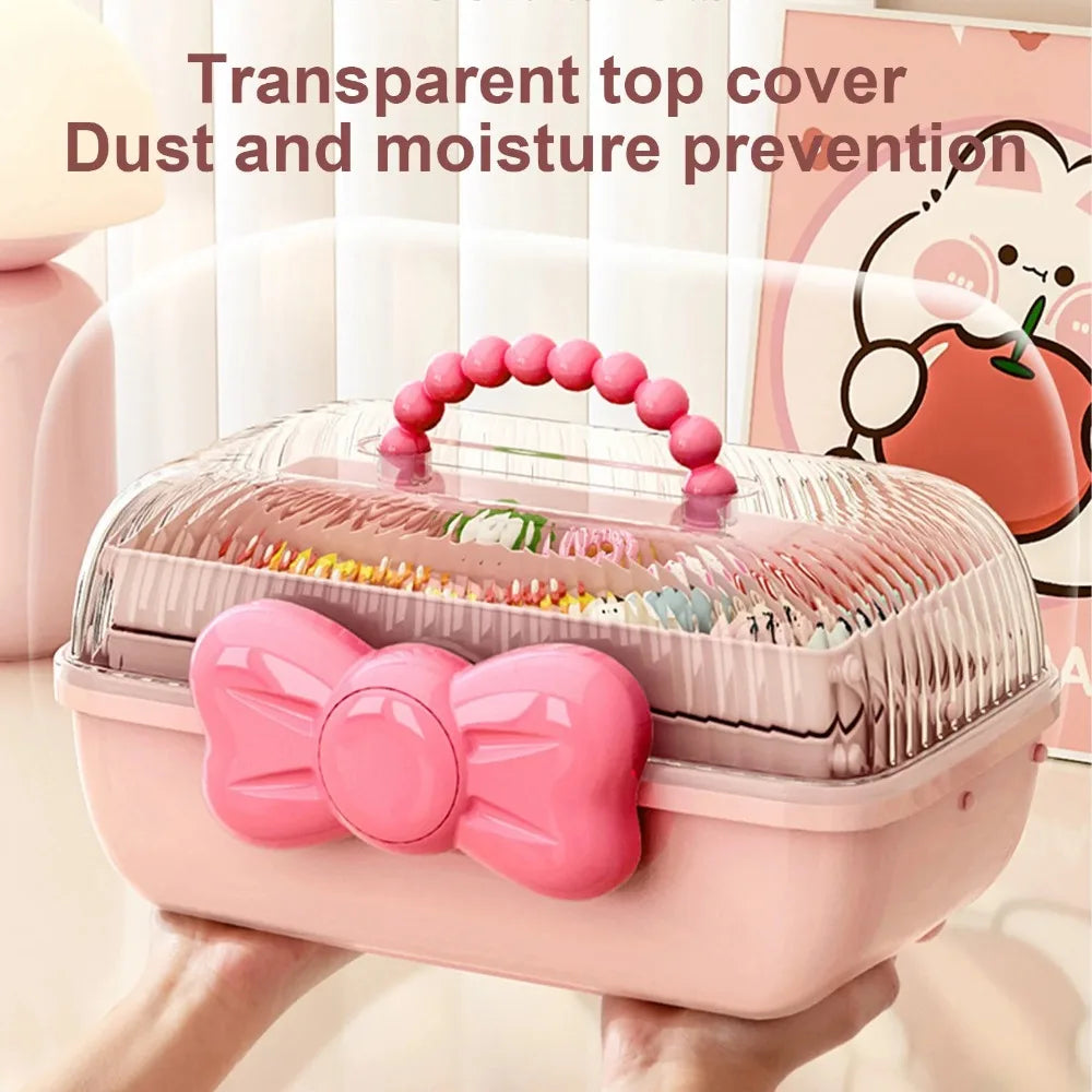 Multi-Layer Hairpin & Jewelry Storage Box — Cute Organizer for Girls’ Hair Accessories and Toys