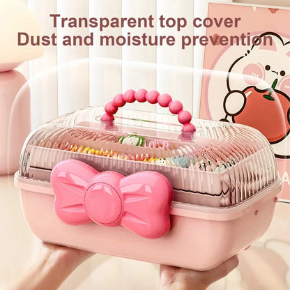 Multi-Layer Hairpin & Jewelry Storage Box — Cute Organizer for Girls’ Hair Accessories and Toys