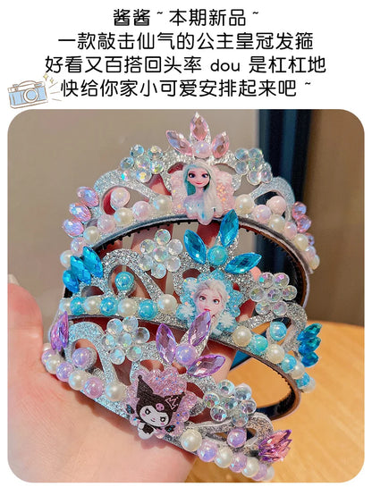 Kawaii Anime Frozen Sanrio Princess Crown - Elsa Headdress Jewelry for Girls & Baby - Party Decoration & Gift Accessory