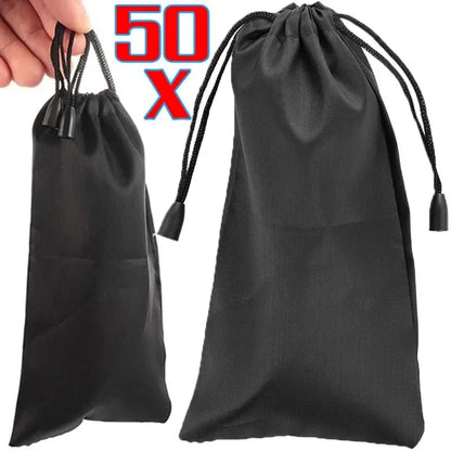 Portable Waterproof Microfiber Sunglasses Storage Bag, Soft Cloth Eyewear Carry Pouch, Dustproof Glasses Case (1-50pcs)