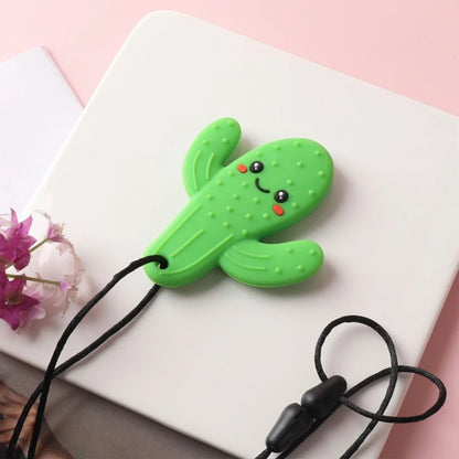 BPA-Free Silicone Baby Teether – Cartoon Sensory Chew Pendant Necklace for Newborns, Autism & ADHD Teething Care