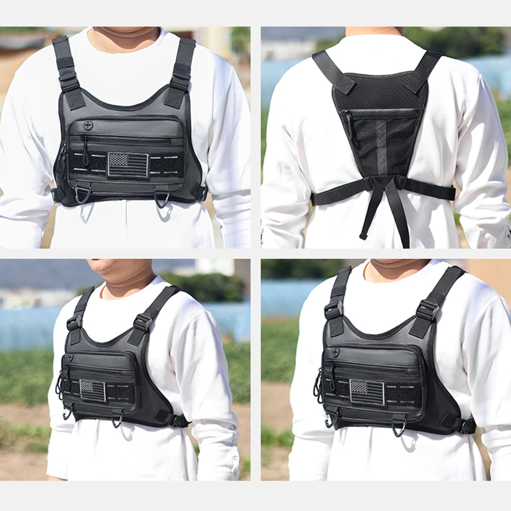 Sports Chest Bag – Lightweight Waterproof Running Vest with Pocket, Phone Holder & Large Capacity Tactical Front Pack