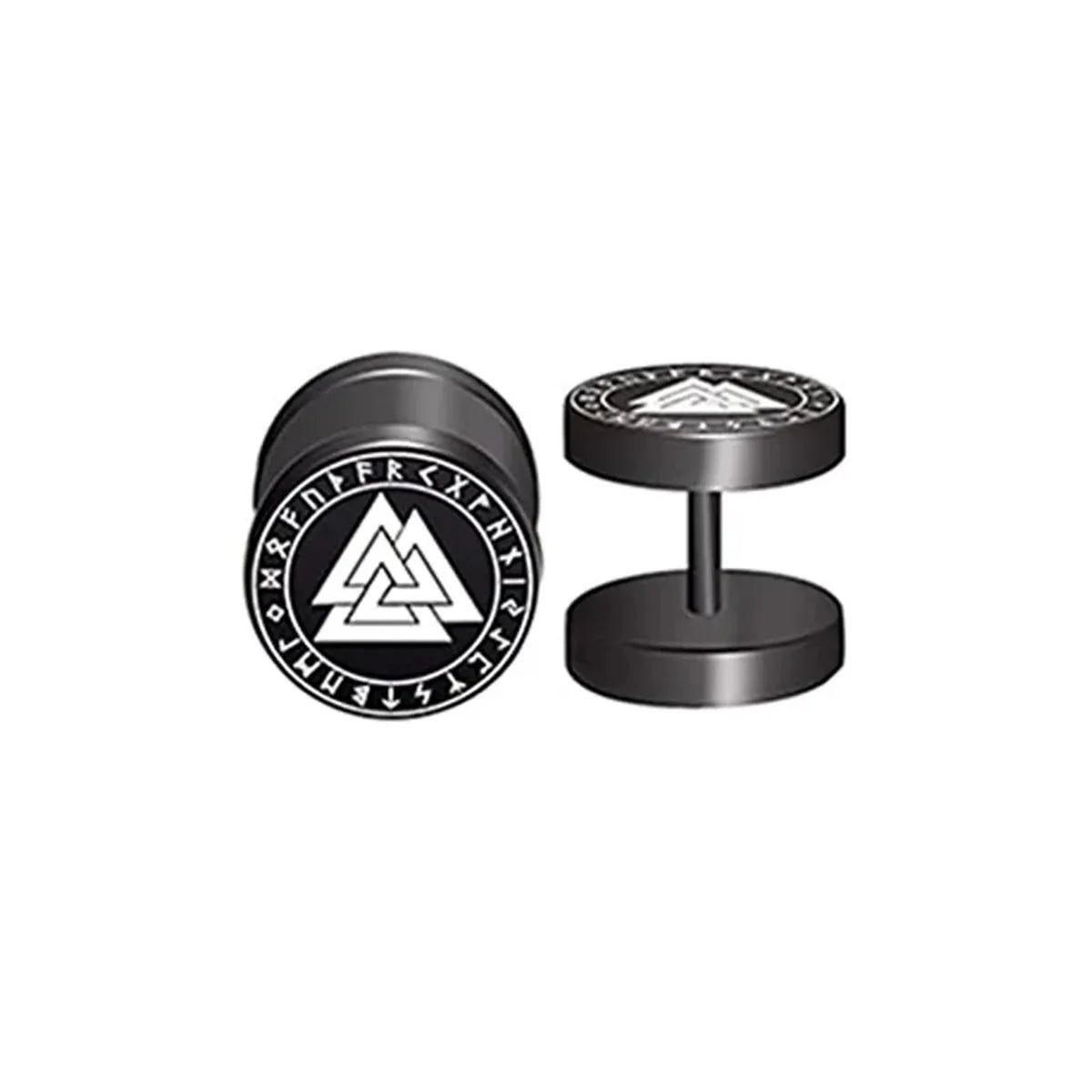 2pcs 18G Stainless Steel Viking Rune Stud Earrings – For Men & Women, Cartilage Tragus Helix Piercing Jewelry