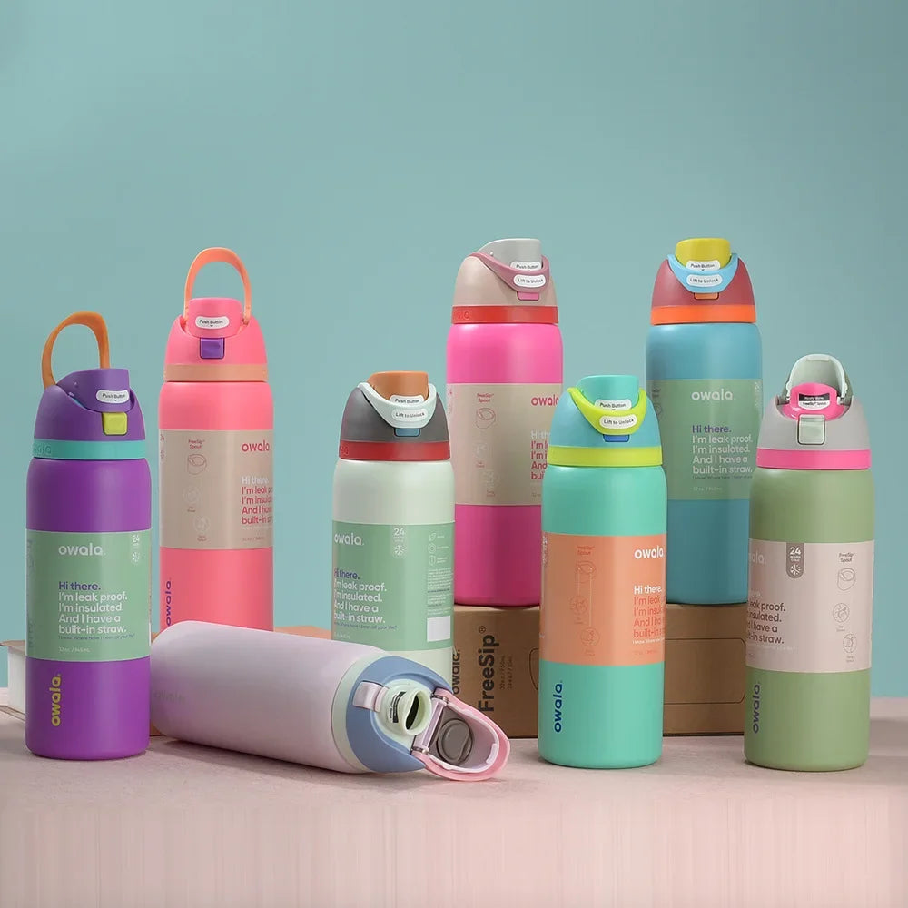 32oz Insulated Stainless Steel Water Bottle with Straw – BPA-Free Sports Bottle, Perfect for Travel