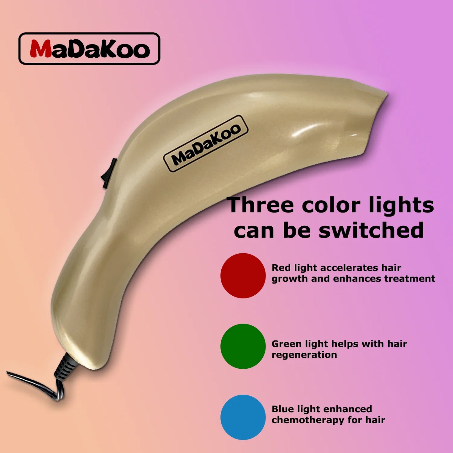 Madakoo Photon Hair Growth Device – Red Light Therapy for Anti-Hair Loss, Scalp Health & Follicle Regeneration
