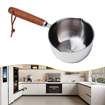 Stainless Steel Saucepan – Hot Oil & Milk Pan for Boiling, Melting & Kitchen Cooking