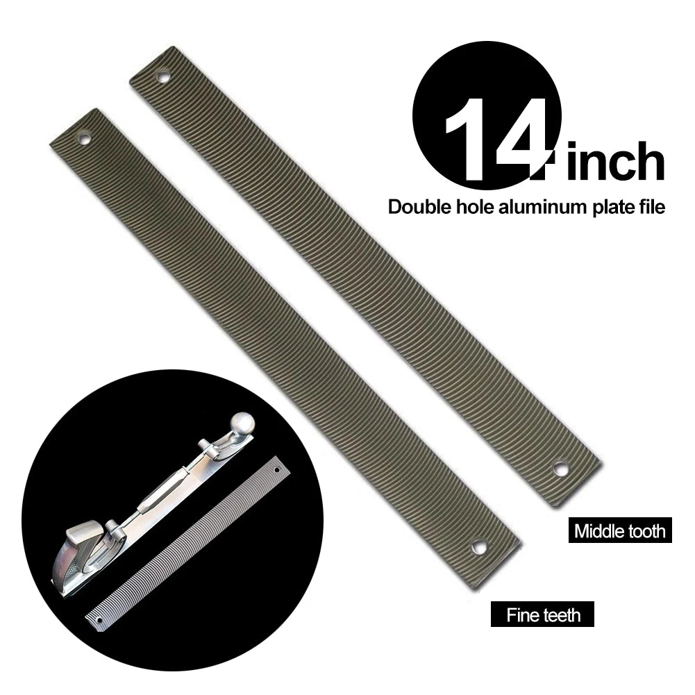 Adjustable Frame Car Body Polisher: 14" S/M Size Milled Tooth Files for Metal Panel Polishing - Dent Repair Kit