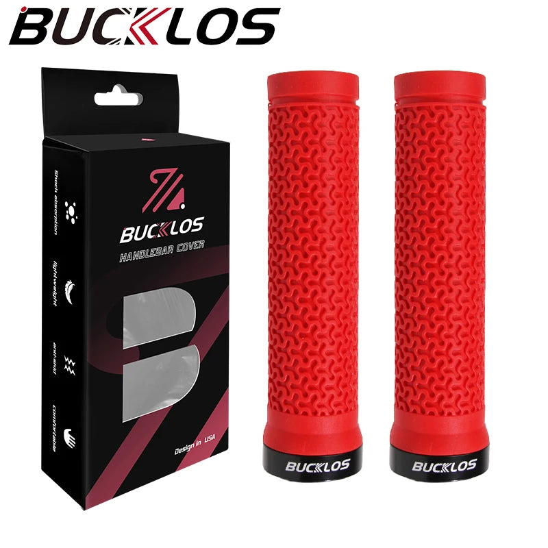 BUCKLOS Lock-On Bicycle Handlebar Grips — Anti-Slip Waterproof MTB Damping Cuffs for Mountain Bikes